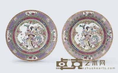 YONGZHENG (1723-35) A PAIR OF FAMILLE ROSE RUBY-BACK EGGSHELL ‘SEVEN BORDER’ DEEP PLATES 